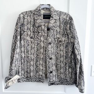 Blank NYC Snake Along Denim Snakeskin Print Jean Jacket